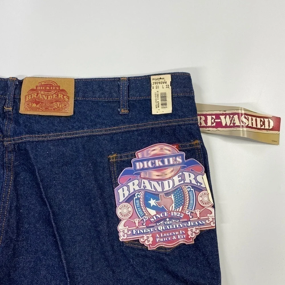 Vintage Dickies Branders Straight Leg Dark Wash Jeans 50x32 NWT
